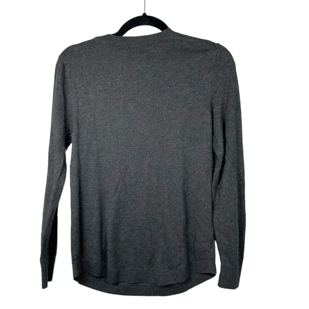 Loft Silk Blend Charcoal Grey Lightweight Sweater Blouse Women's Size Small - Picture 4 of 6